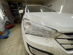 Hyundai SantaFe| Установка bi led линз, замена стекол