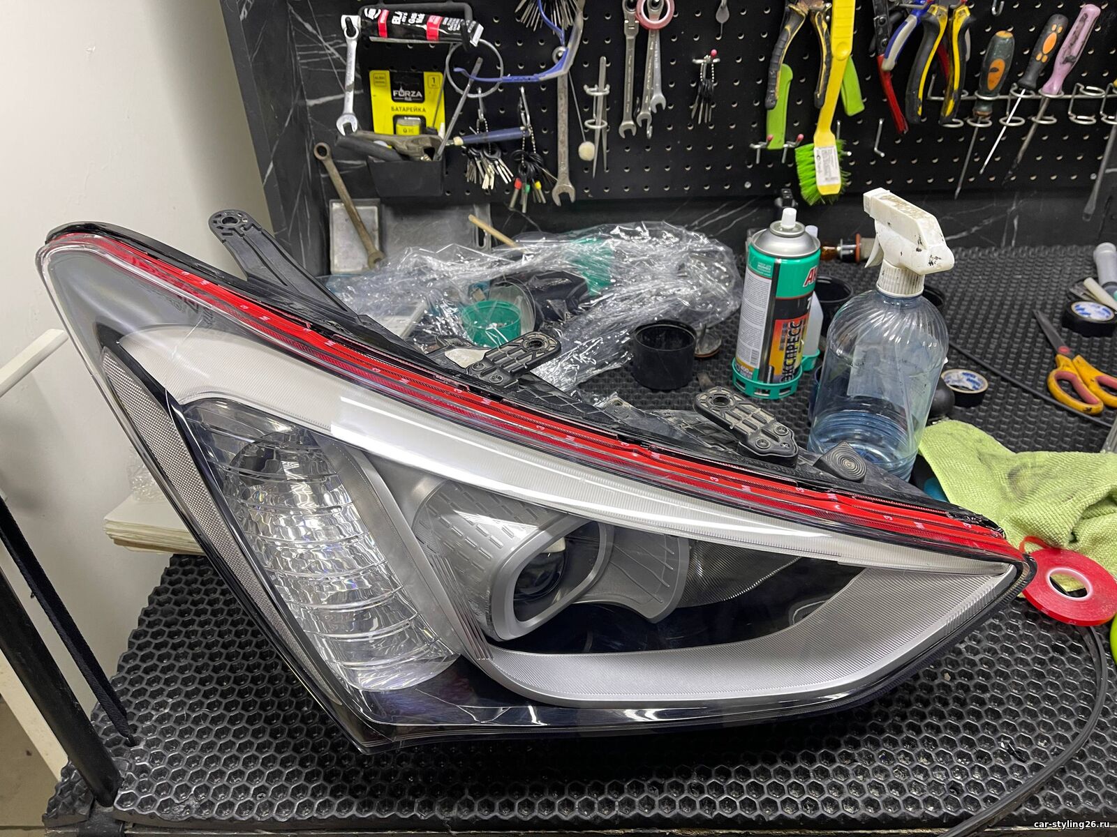 Hyundai SantaFe| Установка bi led линз